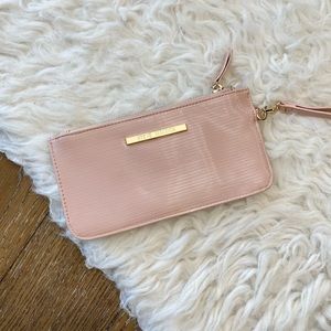 steve madden vinyl wallet with zippered section